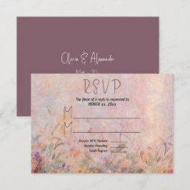 Wildflowers Waterverf Floral Wedding RSVP Kaartje