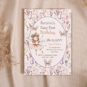 Wildflowers waterverf Forest Fairy Eerste verjaard Kaart