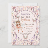 Wildflowers waterverf Forest Fairy Eerste verjaard Kaart (Voorkant)