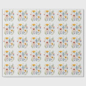 Wildflowers waterverf kamille bel goudsbloem cadeaupapier (Vlak)