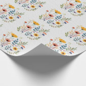 Wildflowers waterverf kamille bel goudsbloem cadeaupapier (Hoek)