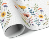 Wildflowers waterverf kamille bel goudsbloem cadeaupapier (Rol Hoek)