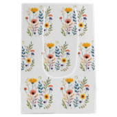 Wildflowers waterverf kamille bel goudsbloem medium cadeauzakje (Achterkant)