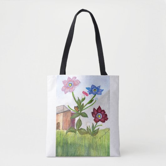 Wildflowers Waterverf Schilderen Canvas tas (Voorkant)