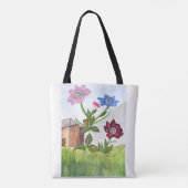 Wildflowers Waterverf Schilderen Canvas tas (Achterkant)