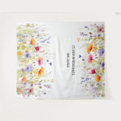 Wildflowers Wedding Achtergrond Banner Wandkleed (Voorkant (horizontaal))