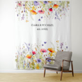 Wildflowers Wedding Achtergrond Banner Wandkleed (In situ)