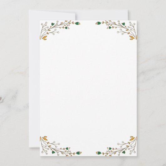 Wildflowers Wedding ,Boho Floral Vrijgezellenfeest Kaart (Achterkant)