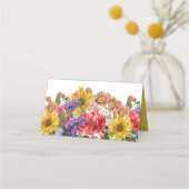 Wildflowers Wedding Gevouwen Plaats Kaart Plaatskaartje (Achterkant)