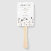 Wildflowers Wedding Monogram in Brown Design Handwaaier (Achterkant)
