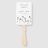 Wildflowers Wedding Monogram in Brown Design Handwaaier (Voorkant)