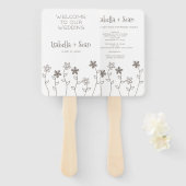 Wildflowers Wedding Monogram in Brown Design Handwaaier (Voorkant en achterkant)