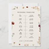Wildflowers Wedding Welkom Tijdlijn Iconen Kaart (Achterkant)