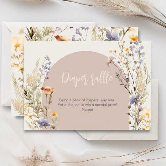 Wildflowers weide elegante boho baby shower informatiekaartje