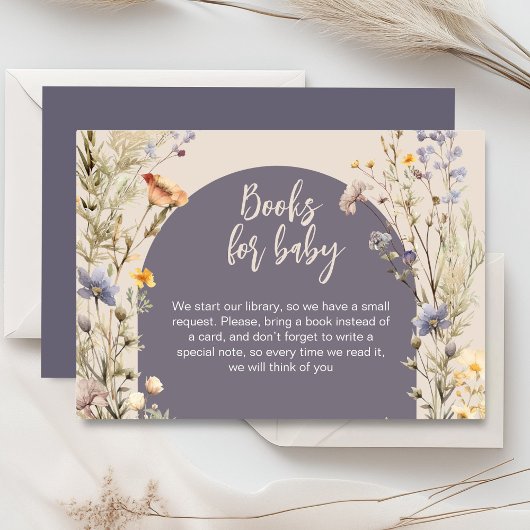Wildflowers weide elegante boho baby shower informatiekaartje