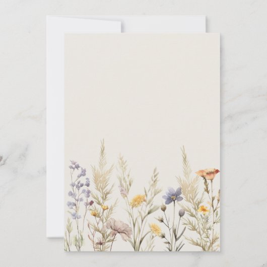 Wildflowers weide elegante boho baby shower kaart (Achterkant)