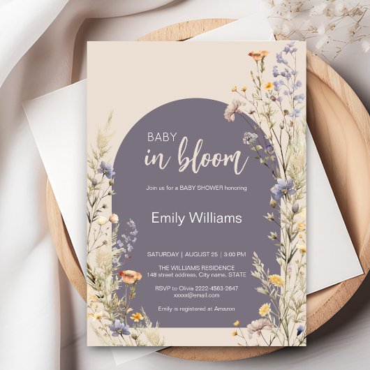 Wildflowers weide elegante boho baby shower kaart