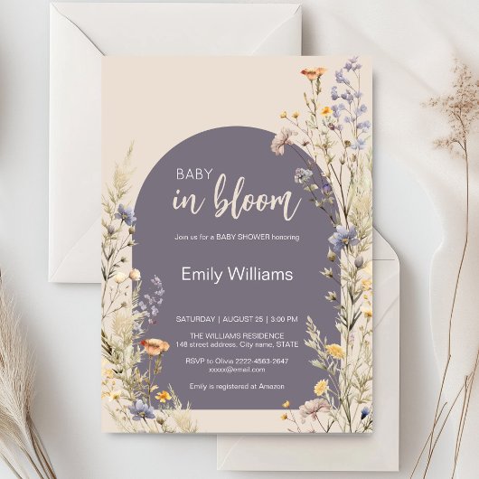 Wildflowers weide elegante boho baby shower kaart