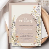 Wildflowers weide elegante boho baby shower kaart