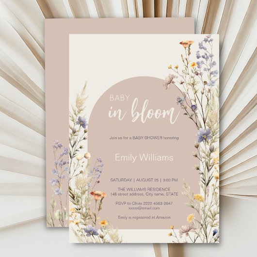 Wildflowers weide elegante boho baby shower kaart