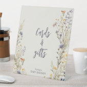 Wildflowers weide elegante boho baby shower reclamebord met voetstuk (Insitu)