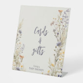 Wildflowers weide elegante boho baby shower reclamebord met voetstuk (Voorkant)