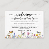 Wildflowers Welkom Gift Bag Basket Place Card Informatiekaartje (Voorkant)
