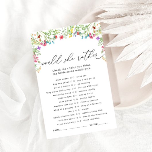 Wildflowers wil ze liever Vrijgezellenfeest spel