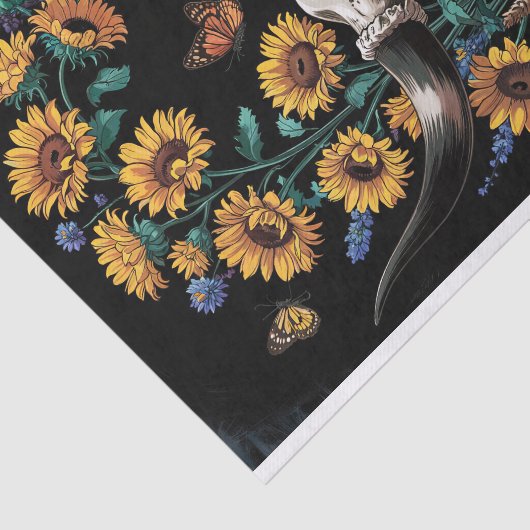 Wildflowers & Wild West, Skull & Blooms Decoupage Tissuepapier (Detail)