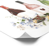 Wildflowers Wine Bottles Favor Sign Bridal Shower Poster (Hoek)