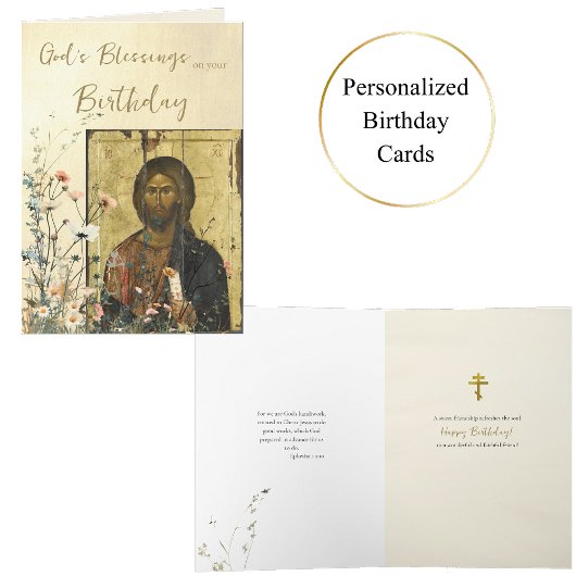 Wildflowers with Icon of Jesus Christ Birthday     Kaart