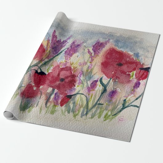 Wildflowers with poppies  cadeaupapier (Uitgerold)