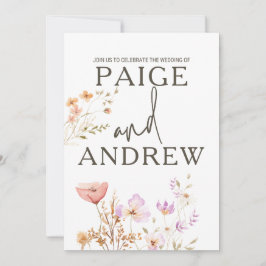 Wildflowers Witte Boerderij Huwelijksuitnodiging Kaart
