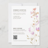 Wildflowers Witte Boerderij Huwelijksuitnodiging Kaart (Achterkant)