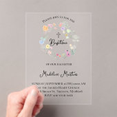  wildflowers wreath Baptism Invitation Acryl Uitnodigingen (Insitu (Draagbaar))