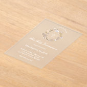 wildflowers wreath First Holy Communion girl Acryl Uitnodigingen (Laagn)