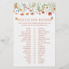 Wildflowers Zou Ze Liever Baby Shower Spel
