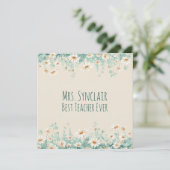 Wildflowerweide Beste Leraar Ooit Waardering Kaart (Staand voorkant)