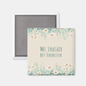 Wildflowerweide Beste Leraar Ooit Waardering Magneet (Voorkant / Achterkant)