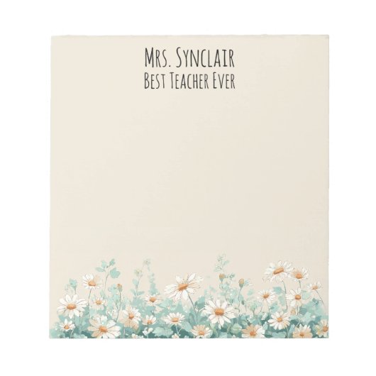 Wildflowerweide Beste Leraar Ooit Waardering Notitieblok (Voorkant)
