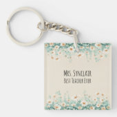 Wildflowerweide Beste Leraar Ooit Waardering Sleutelhanger (Voorkant)