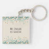 Wildflowerweide Beste Leraar Ooit Waardering Sleutelhanger (Achterkant)