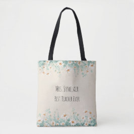 Wildflowerweide Beste Leraar Ooit Waardering Tote Bag