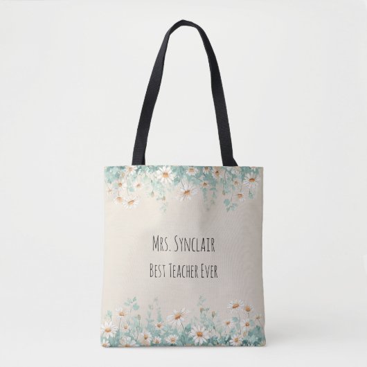 Wildflowerweide Beste Leraar Ooit Waardering Tote Bag (Voorkant)