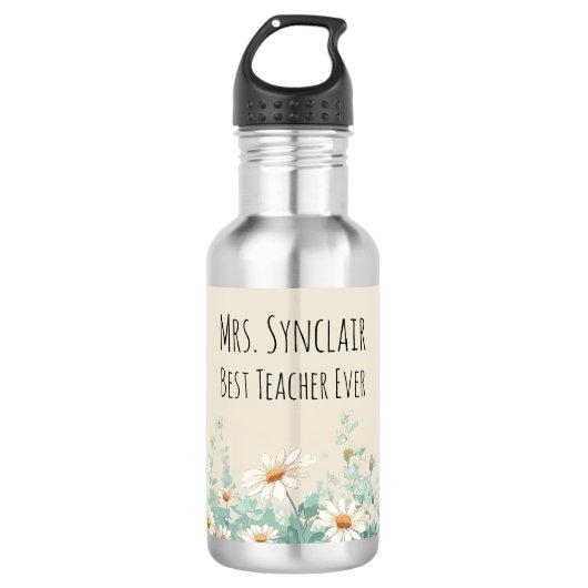 Wildflowerweide Beste Leraar Ooit Waardering Waterfles (Voorkant)