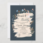 Wildflowerweide Brunch & Bubbels Bruidsbruiloft Kaart (Voorkant)