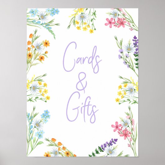 Wildflowerweide Kaarten en Cadeaus Poster (Voorkant)