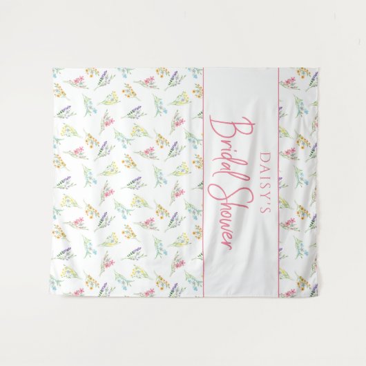 Wildflowerweide Mooie Bruiloftsdrap Doek Wandkleed (Voorkant (horizontaal))