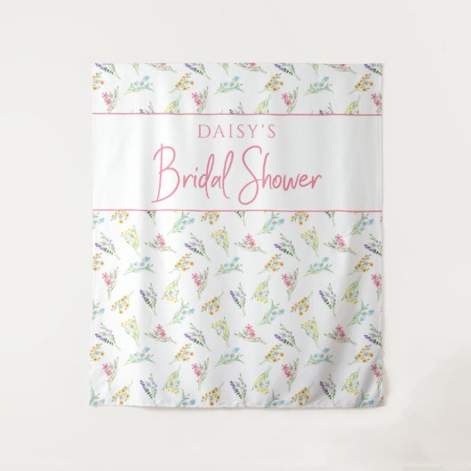 Wildflowerweide Mooie Bruiloftsdrap Doek Wandkleed (Voorkant)