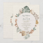 WILDGREEN WEDDING INVITATIE FEESTDAGENKAART (Voorkant / Achterkant)